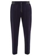 Matchesfashion.com Brunello Cucinelli - Pintucked Cotton-blend Track Pants - Mens - Navy