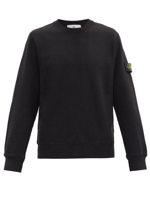 Matchesfashion.com Stone Island - Logo-patch Cotton-jersey Sweatshirt - Mens - Black