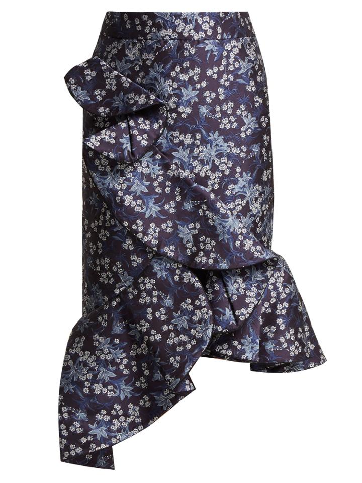 Johanna Ortiz Belladonna Floral-jacquard Skirt
