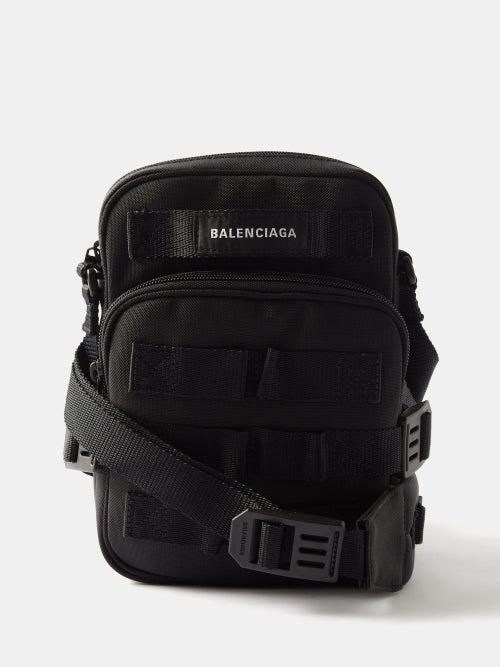 Balenciaga - Army Grosgrain-trim Canvas Cross-body Bag - Mens - Black