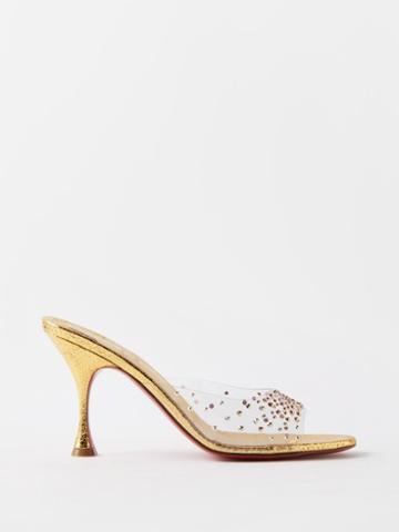 Christian Louboutin - Degramule 85 Crystal-embellished Mules - Womens - Gold