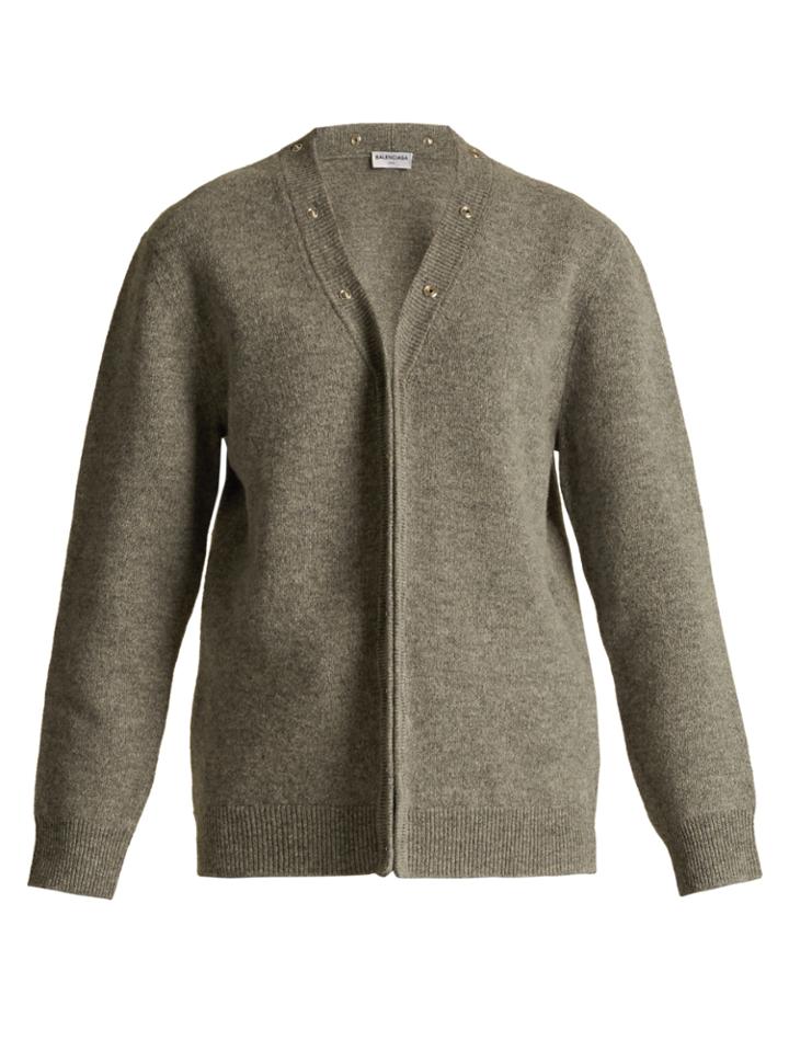Balenciaga V-neck Wool-blend Cardigan