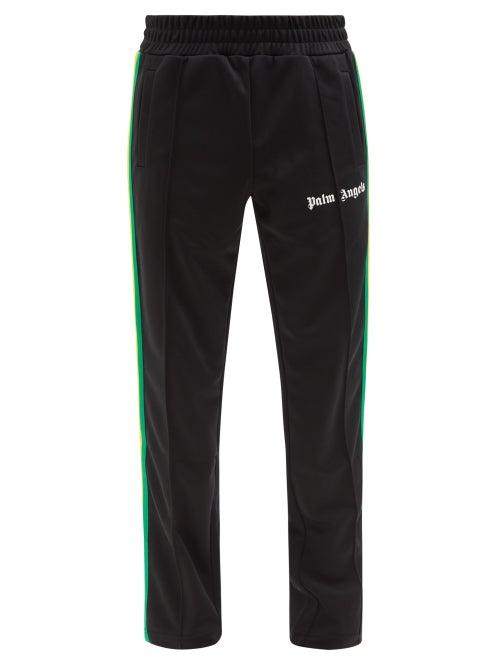 Mens Rtw Palm Angels - Exodus Logo-print Stripe Jersey Track Pants - Mens - Black Multi