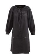 Lee Mathews - Franklin Cotton-blend Poplin Mini Dress - Womens - Black