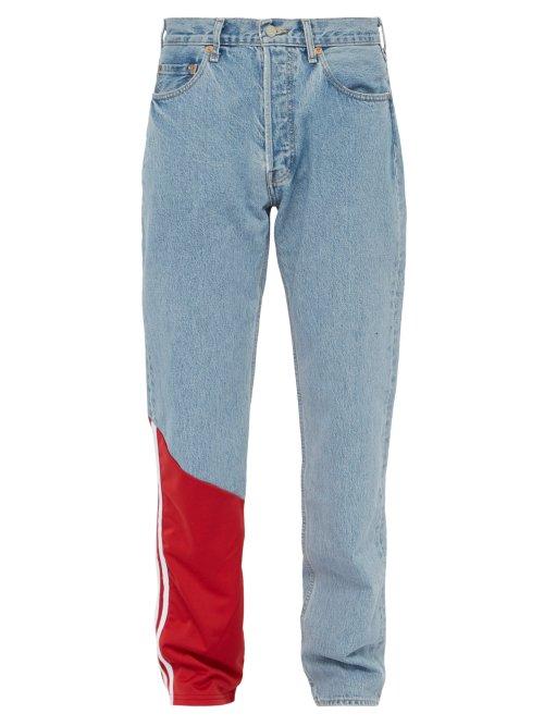 Matchesfashion.com Vetements - X Levi's Nylon Panel Straight Leg Jeans - Mens - Blue