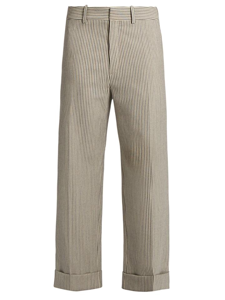 Chloé Striped Wide-leg Wool-blend Trousers