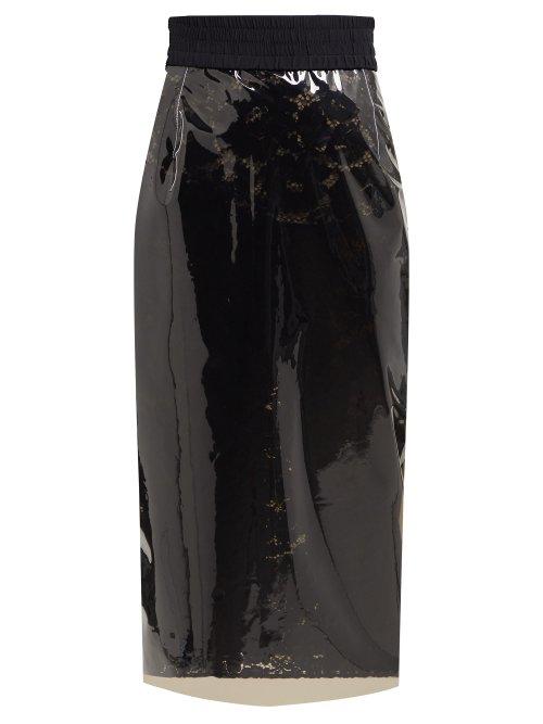 Matchesfashion.com No. 21 - High Rise Lace & Pvc Pencil Skirt - Womens - Black