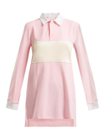 Matchesfashion.com Koch - Satin Trimmed Oversized Cotton Shirt - Womens - Pink White