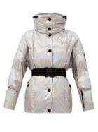 Matchesfashion.com Moncler Grenoble - Ollignan Belted Iridescent Quilted-down Jacket - Womens - Silver