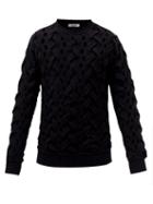 Valentino - Woven Wool-blend Sweater - Mens - Black
