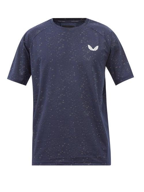 Castore - Reflective-print Mesh-jersey T-shirt - Mens - Navy