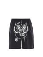 Matchesfashion.com Vetements - X Motrhead Printed Cotton-jersey Shorts - Mens - Black