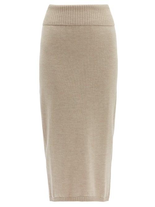 Matchesfashion.com Max Mara Leisure - Uruguay Skirt - Womens - Beige