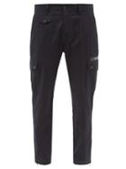 Dolce & Gabbana - Tapered Cotton-blend Twill Combat Trousers - Mens - Navy