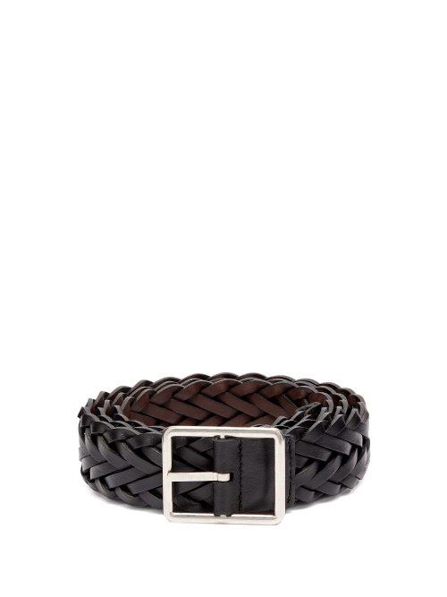 Matchesfashion.com Paul Smith - Reversible Woven Leather Belt - Mens - Black