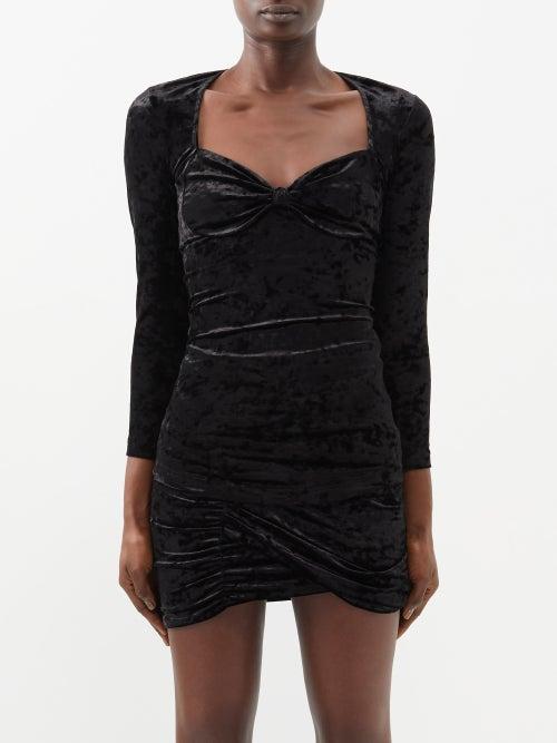 Isabel Marant - Gubaia Stretch-velvet Long-sleeve Top - Womens - Black