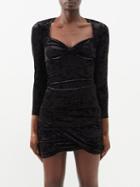 Isabel Marant - Gubaia Stretch-velvet Long-sleeve Top - Womens - Black