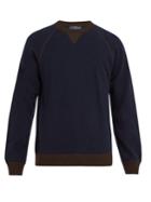 Thom Sweeney Varsity Cashmere And Wool-blend Sweater