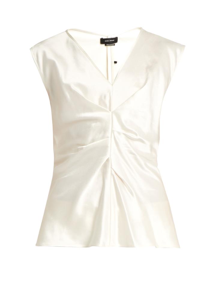 Isabel Marant Romney Pleated-front Satin Top