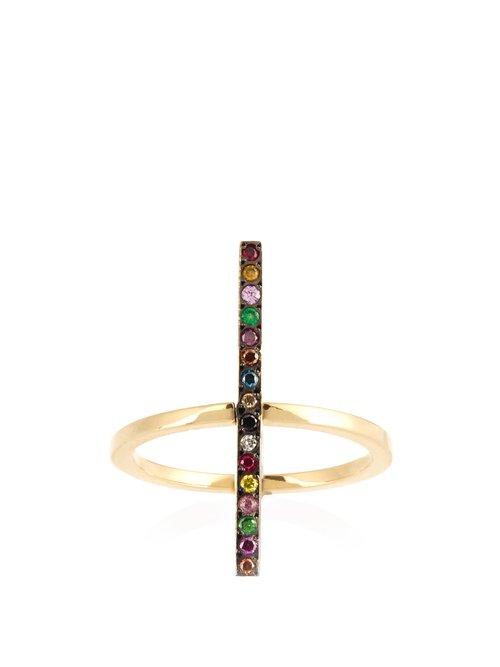Matchesfashion.com Ileana Makri - Rainbow Stones & Yellow Gold Ring - Womens - Yellow Gold
