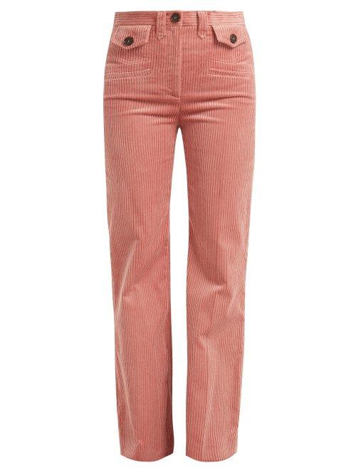 Matchesfashion.com Alexachung - Wide Leg Corduroy Trousers - Womens - Dark Pink