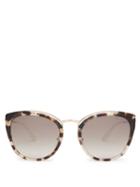 Matchesfashion.com Prada Eyewear - Cat Eye Acetate And Metal Sunglasses - Womens - Multi