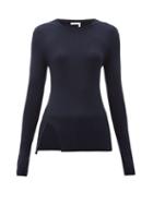 Matchesfashion.com Chlo - Monogram Cuff Ribbed Sweater - Womens - Navy Multi
