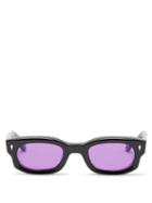 Matchesfashion.com Jacques Marie Mage - Whiskeyclone Rectangle Acetate Sunglasses - Mens - Black