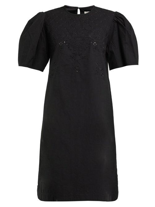 Matchesfashion.com Isabel Marant Toile - Wita Floral Embroidered Cotton Dress - Womens - Black