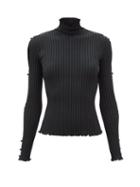 Bottega Veneta - Cutout-sleeve Ribbed Sweater - Womens - Green