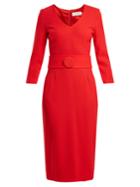 Goat Fox V-neck Wool-crepe Pencil Dress
