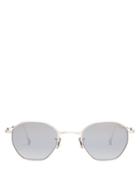 Matchesfashion.com Eyevan 7285 - Engraved Octagonal Metal Sunglasses - Mens - Silver