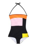 Roksanda Geometric Colour-block Swimsuit