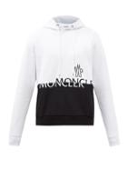 Moncler - Spliced Logo-print Cotton-jersey Hooded Sweatshirt - Mens - White Multi