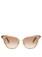 Matchesfashion.com Chlo - Felicy Cat-eye Metal Sunglasses - Womens - Gold