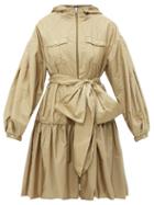 Matchesfashion.com 4 Moncler Simone Rocha - Ellen Belted Technical Satin Parka - Womens - Beige