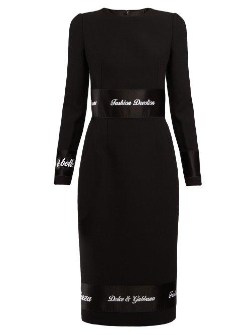 Matchesfashion.com Dolce & Gabbana - Contrast Panel Dress - Womens - Black