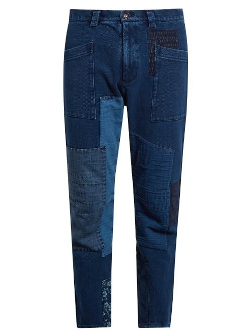 Blue Blue Japan Straight-leg Patchwork Cotton Trousers