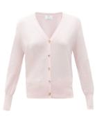 Matchesfashion.com Allude - V-neck Wool-blend Cardigan - Womens - Pink