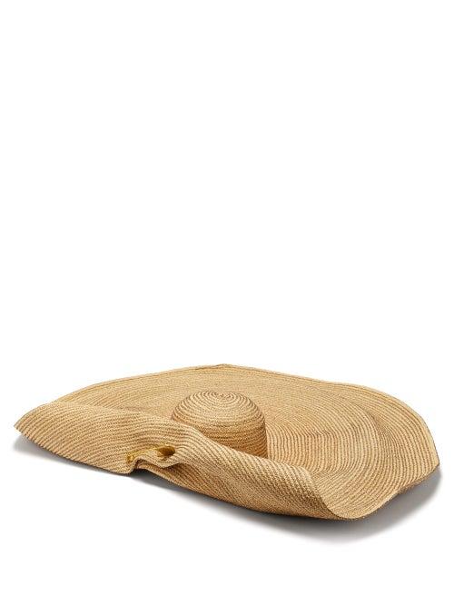 Matchesfashion.com Lola Hats - Giga Spinner Pinned Raffia Hat - Womens - Brown