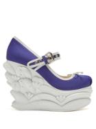 Miu Miu Embossed Faille Ballet Wedge Pumps