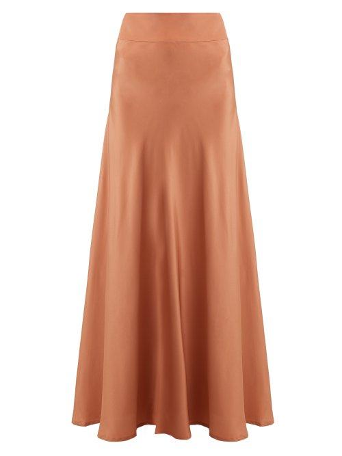 Matchesfashion.com Kalita - Inky As The Night Sky Bias Cut Skirt - Womens - Dark Pink