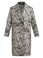 Matchesfashion.com Marit Ilison - Fancy Zebra Stripe Cotton Blend Coat - Womens - Black White