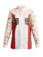 Matchesfashion.com Ganni - Sweeny Patchwork Cotton Western Shirt - Womens - White Multi