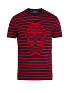 Alexander Mcqueen Skull-jacquard Striped Crew-neck Cotton T-shirt