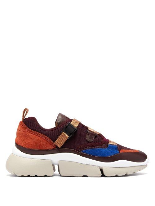 Matchesfashion.com Chlo - Sonnie Raised Sole Low Top Trainers - Womens - Burgundy