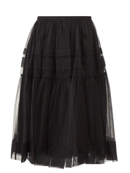 Molly Goddard - Ebba Tulle Midi Skirt - Womens - Black