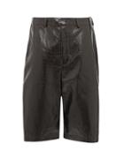 Matchesfashion.com Dodo Bar Or - Hasan Crocodile-effect Leather Culottes - Womens - Dark Brown