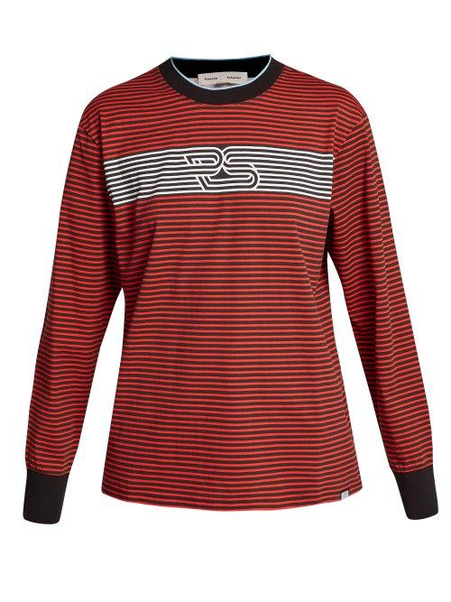 Matchesfashion.com Pswl - Graphic Printed Striped Top - Womens - Black Red