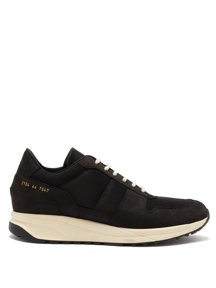 Common Projects Track Vintage Suede And Technical-mesh Trainers